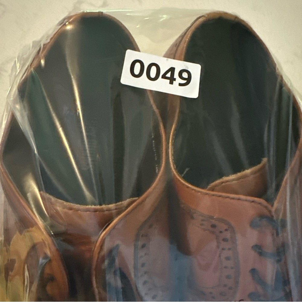 Stacy Adams "Dickens" Tan Genuine Leather Plain Toe Shoes 25231-240. Size 13W - Picture 8 of 9